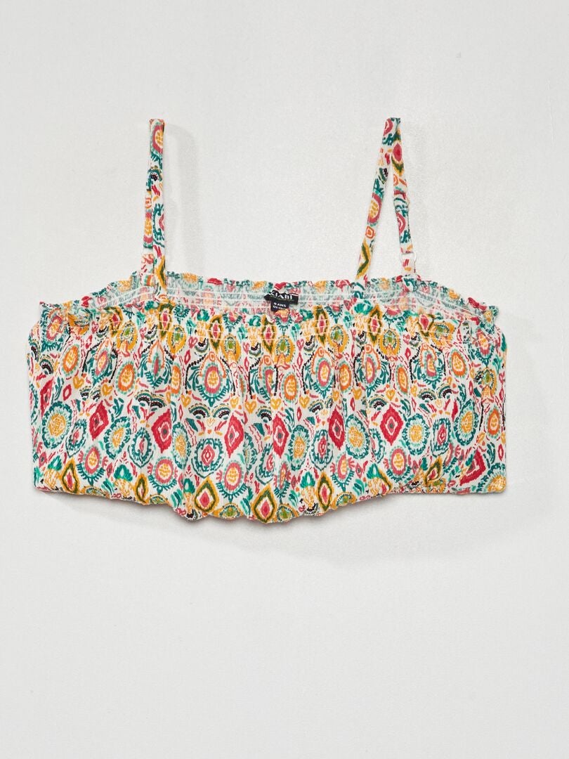 Top cropped com alças finas - AZUL