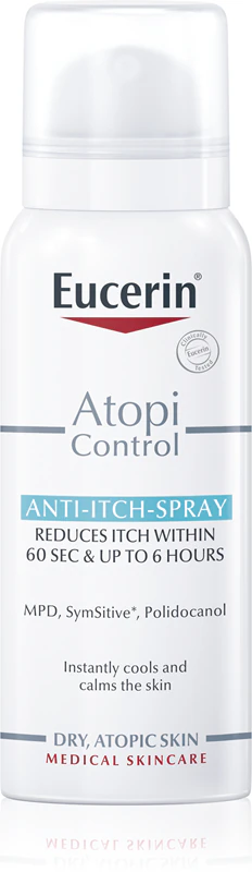 Sprej Eucerin AtopiControl okamžite upokojuje svrbenie a podráždenie