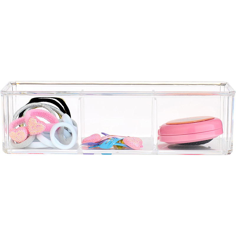 Boîte de rangement Essentii avec couvercle en bambou et 3 compartiments