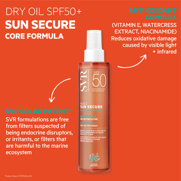 SVR SUN SECURE SPF 50+ Trockenes Körperölspray 200 ml