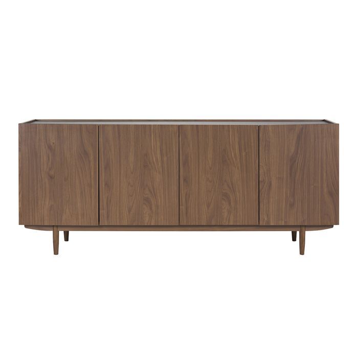 Miliboo - Vintage sideboard with dark walnut wood finish, 4 doors, W180 cm SANAA