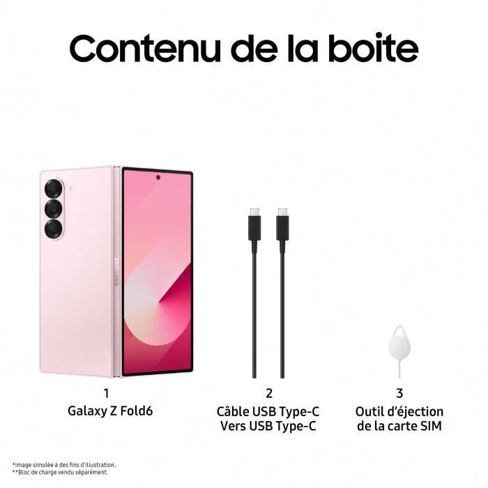 Smartphone Samsung Galaxy Z Fold6 rosa de 1 TB