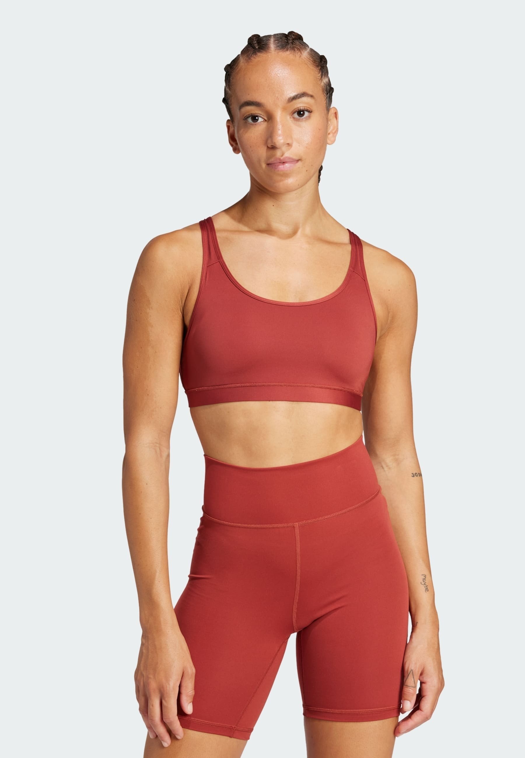adidas Performance ALL ME ESSENTIALS - Sportbeha met lichte ondersteuning - tweedehands robijnrood
