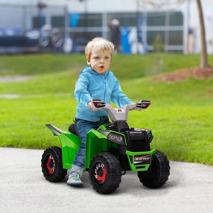 HOMCOM Elektrisches Quad für Kinder, 6-V-Batteriebetriebenes Fahrzeug mit Vorwärts- und Rückwärtsgang, 70 x 41,5 x 48,5 cm (L x B x H), Grün