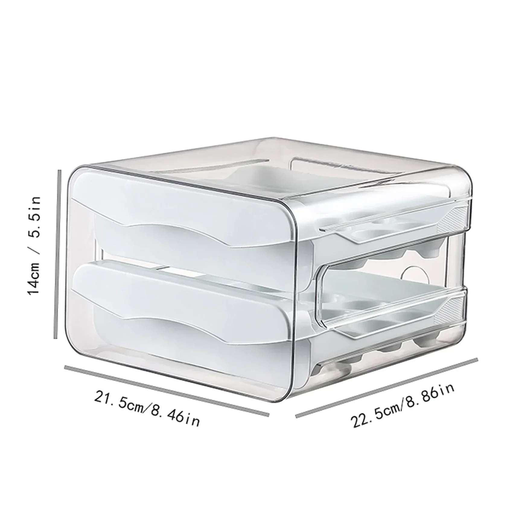 Boîte de rangement pour œufs de cuisine à double compartiment, en plastique, 32 pièces, compartiments différents, pour réfrigérateur - Organisateur de cuisine