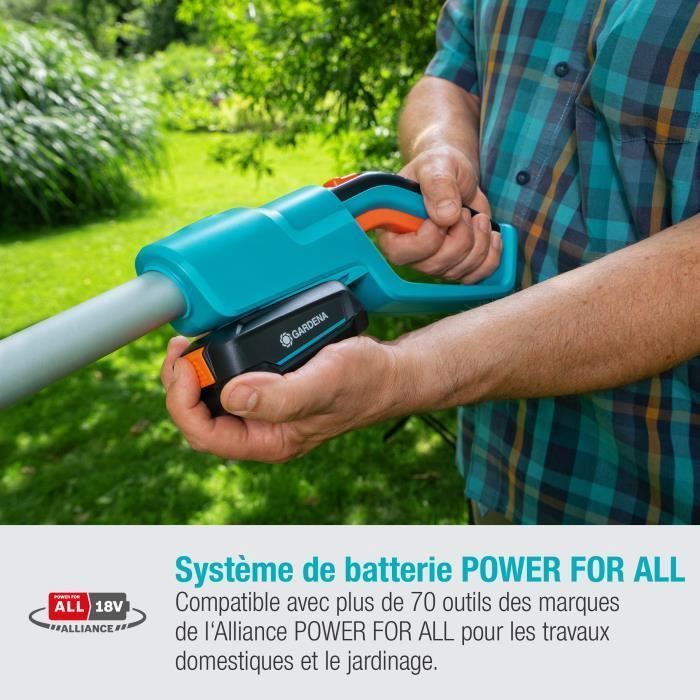 Cortasetos de pértiga inalámbrico GARDENA - THS42/18V P4A - 18V - 42 cm - Altura máxima: 3 m (Incluye batería y cargador)