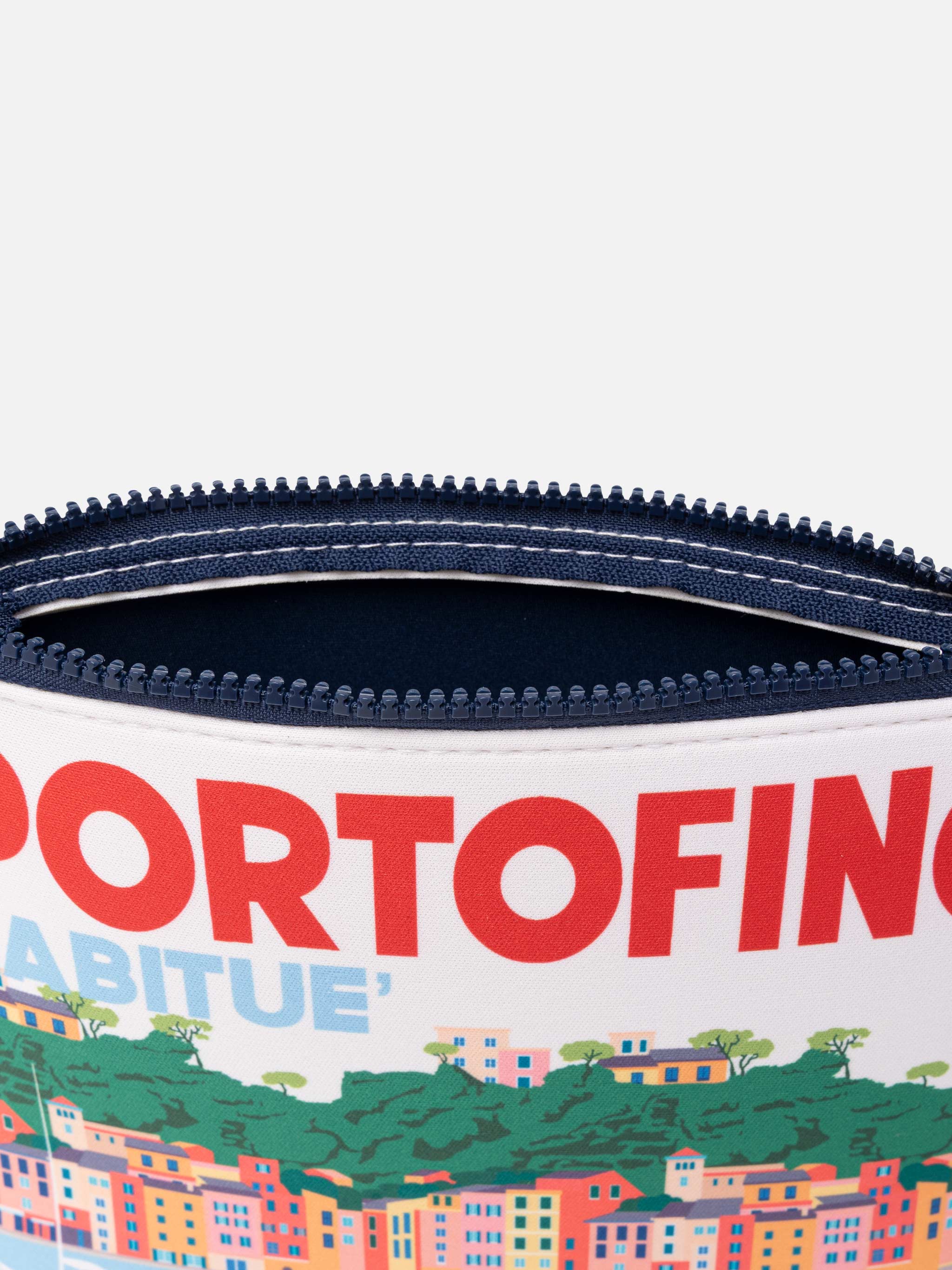 Aline scuba clutch tas met Portofino ansichtkaartprint
