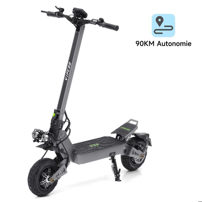 Trottinette Electrique 3600W Adulte 65km/h Autonomie 90km Pneu 10'' Tout-Terrain Batterie 26Ah Scooter Pliable 6-8h de Charge
