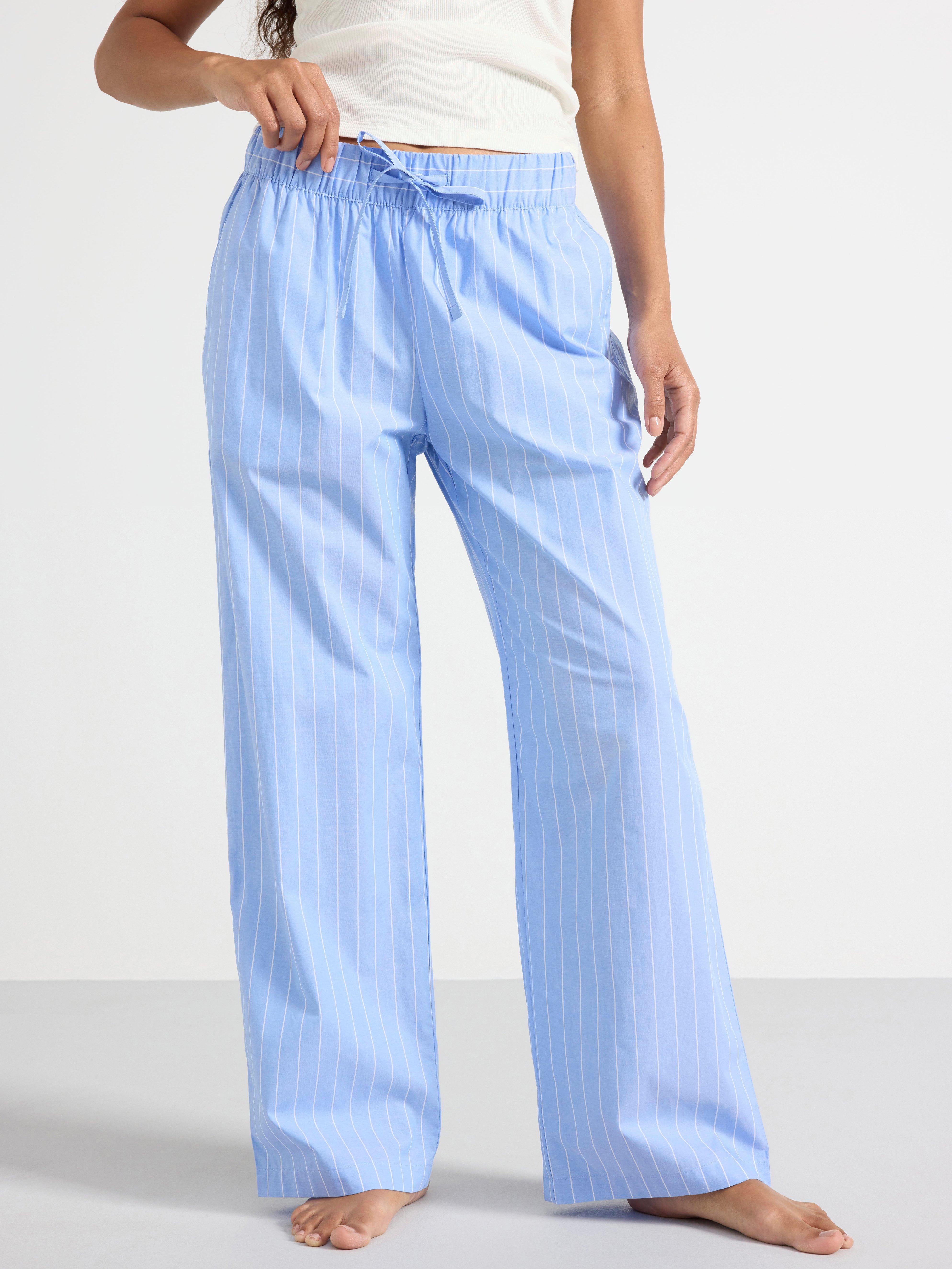 Pyjamasbyxor i poplin Light Blue