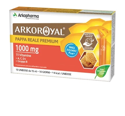 ARKOPHARMA Arkopharma Arkoroyal Premium koninklijke gelei 1000 mg + vitaminen 10 flessen Energie Metabolisme