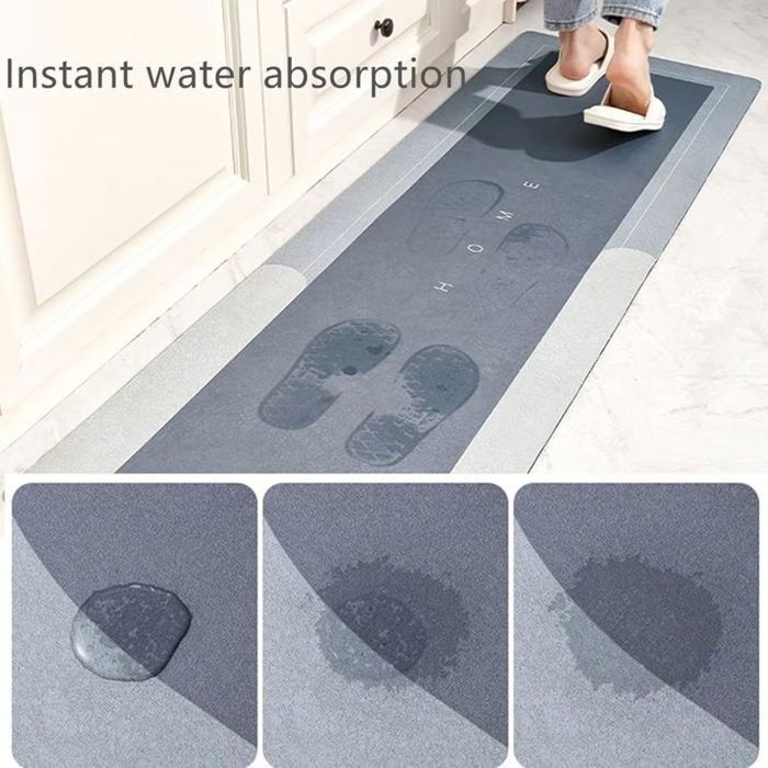 Tapis de sol - Antidérapant - 40 x 120 cm/40 x 60 cm- Absorbant eau et huile - Gris clair