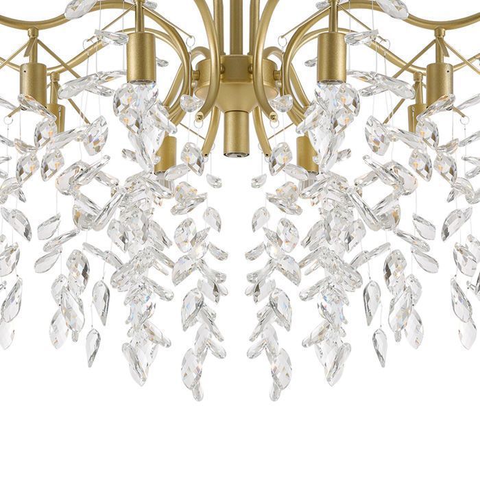 Lámpara de araña para salón - Lámpara de araña de cristal - Lámpara colgante con base metálica - Lámpara decorativa de lujo