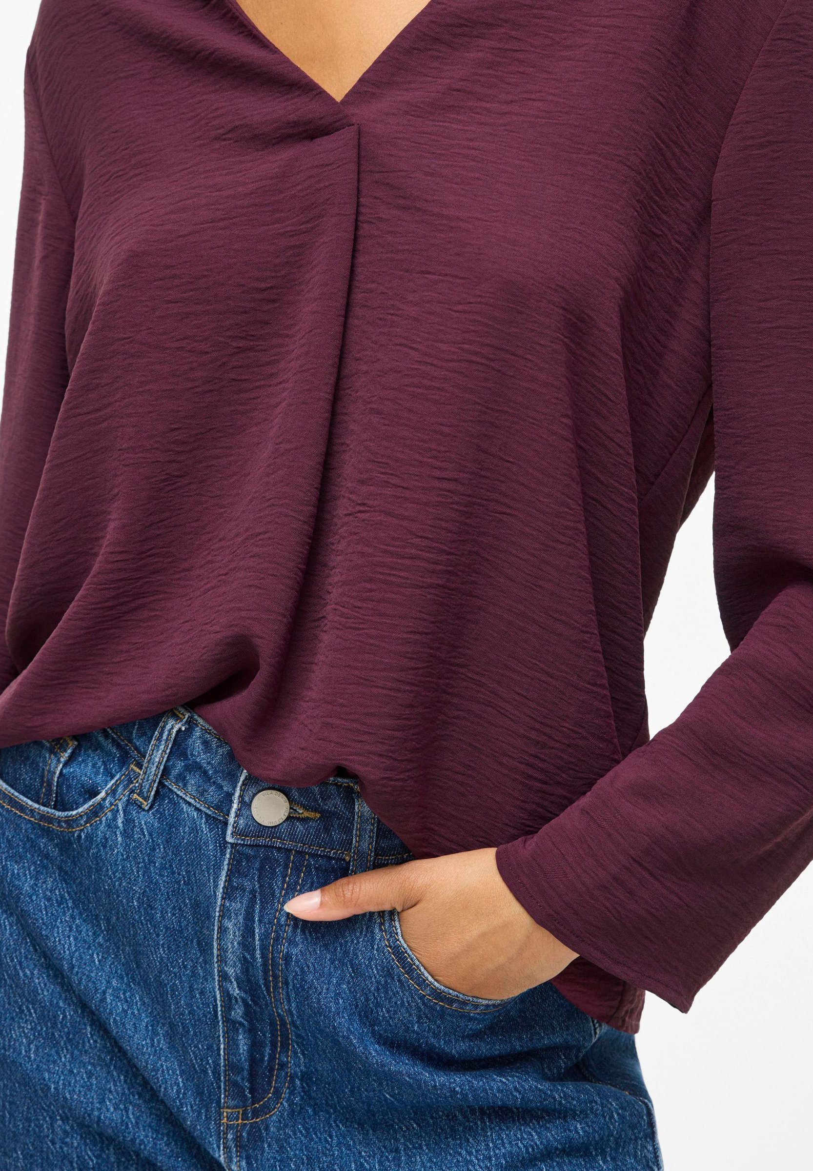 VILA VIJOSA NECK - Bluse - fig