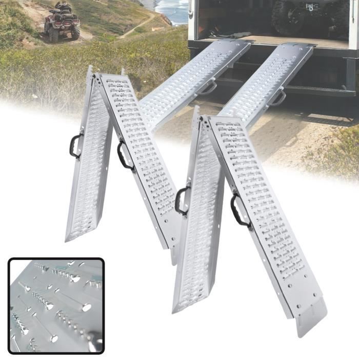Rampas de acceso plegables - LILIIN - 2 unidades - Capacidad de 400 kg - Longitud de 180 cm - Antideslizantes