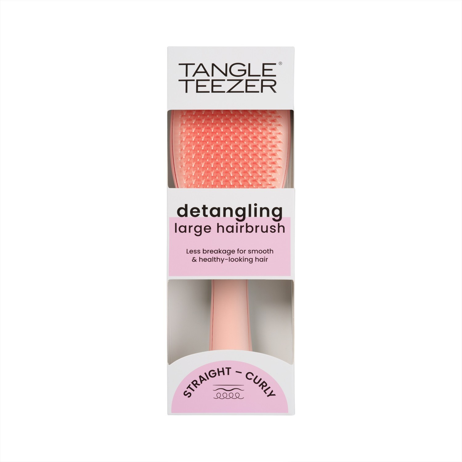 Ploché a pádlové kefy Tangle Teezer, Tangle Teezer Wet Detangler – veľká, Wet Detangler Peach Glow – 1 kus