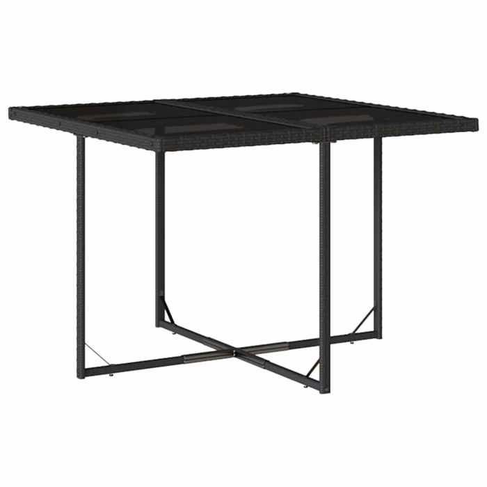 Conjunto de comedor de jardín - vidaXL - 5 piezas - Resina tejida - Negro - 110x106x73 cm (mesa) - 50,5x54x79 cm (silla)