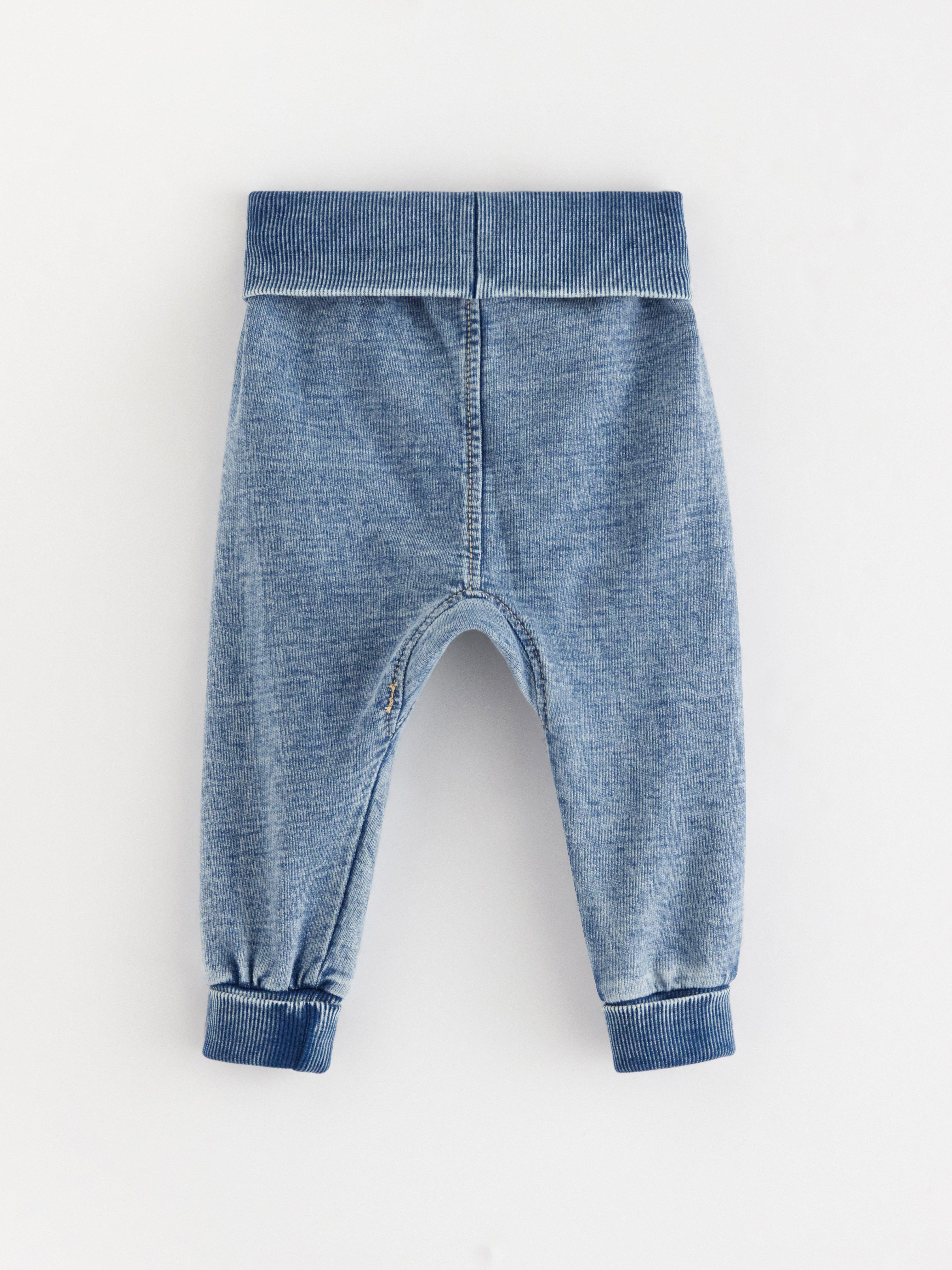 Tepláky s džínovým vzhledem Světlý denim
