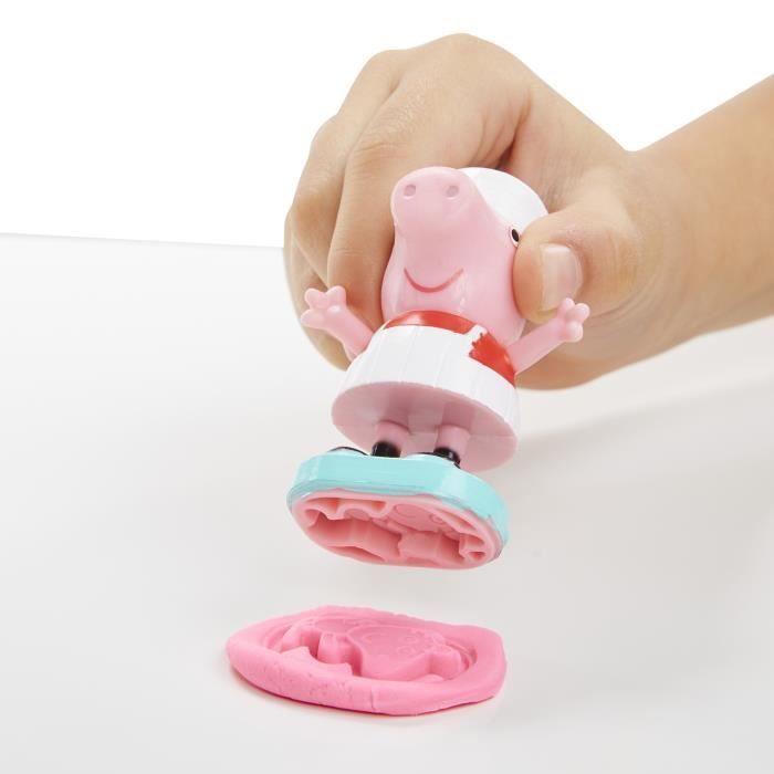 Play-Doh Peppa Pig e il camioncino dei gelati, con le statuine di Peppa Pig e George, 5 vasetti di pasta modellabile, età 3+