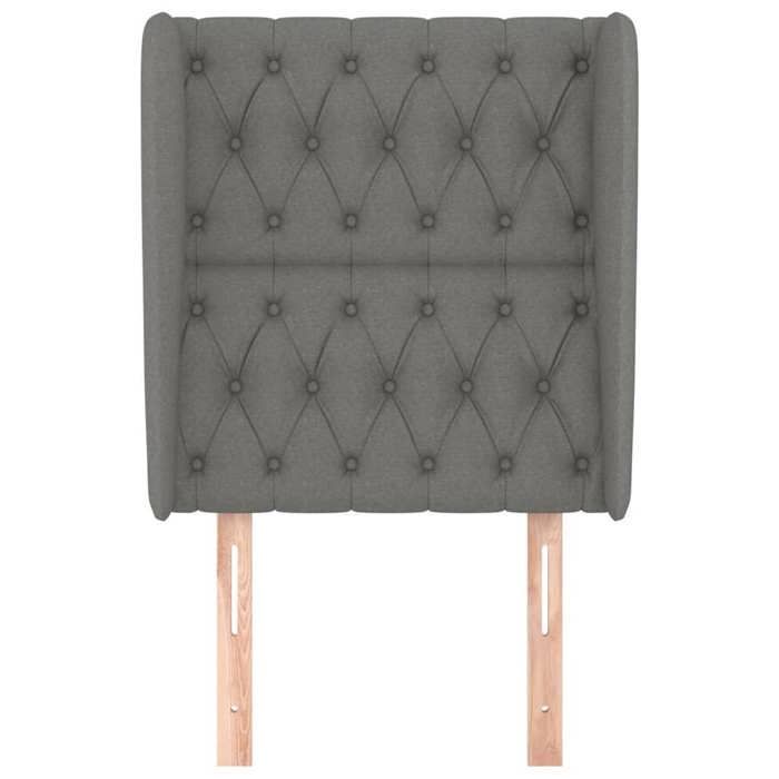 Cabecero - vidaXL - Gris oscuro - Tejido resistente - Altura regulable - Patas de madera
