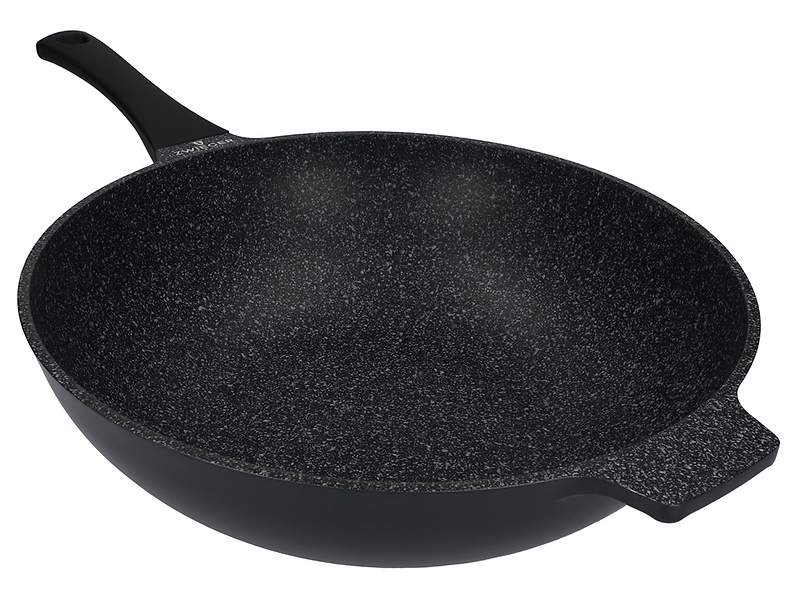 Patelnia wok z powłoką Greblon C3Black Stone 32 cm