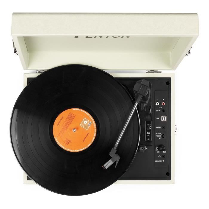 Toca-discos - FENTON - RP118C - Bluetooth 5.0 - Alto-falantes integrados - Gravador digital