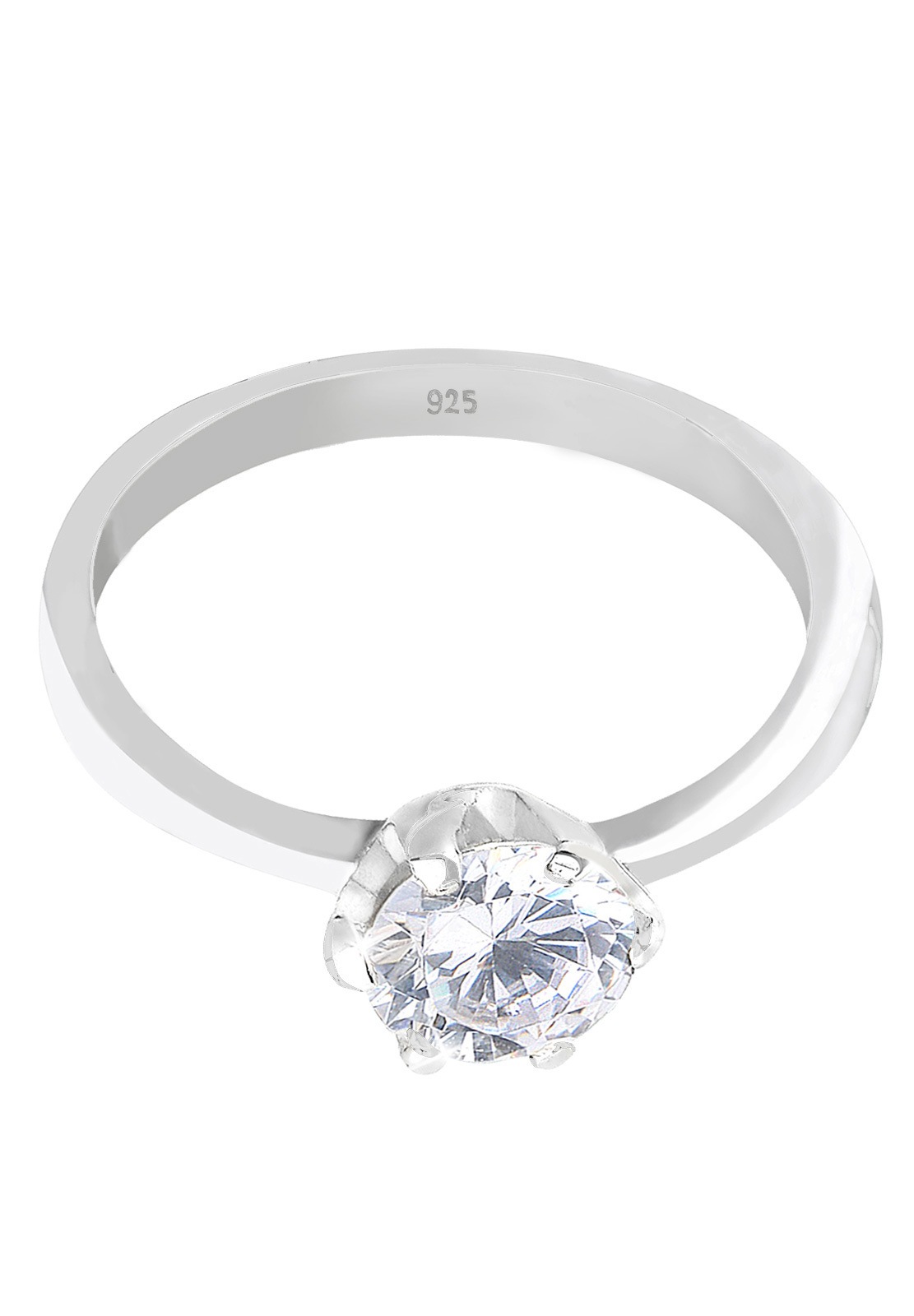 Elli Femme Classique des Fiançailles avec Cristal de Zircone en Argent Sterling 925