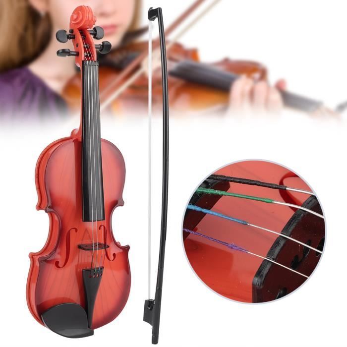 Violín de juguete acústico simulado para niños, cuerdas ajustables, ideal para principiantes en música, desarrolla la práctica instrumental.