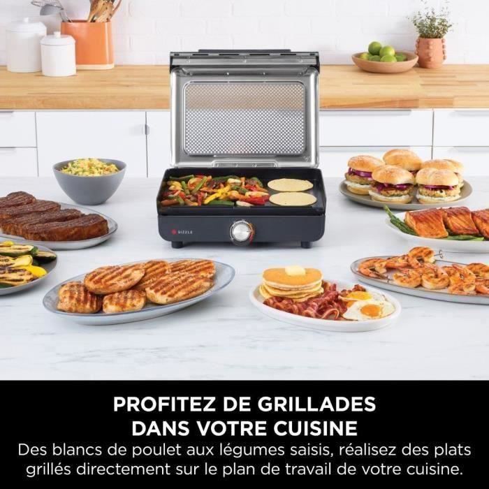 NINJA Grill und Grillplatte - Sizzle GR101EU - Oberfläche 34x8x13,5cm - Bis zu 260°C