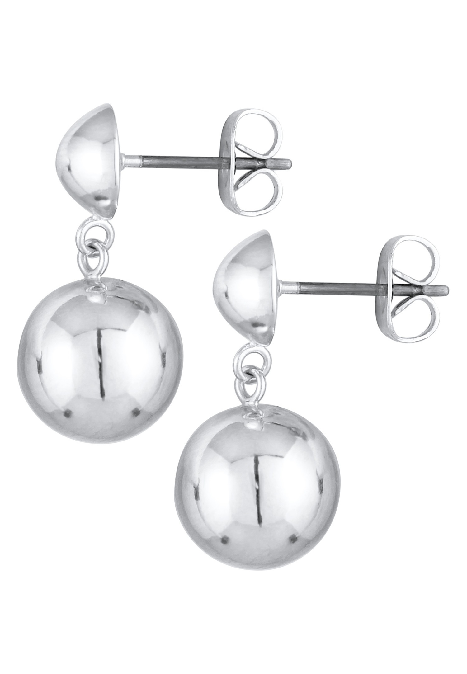 Elli Femmes Pendentif d'oreilles Boule Rond Géo Tendance Couleur Argent