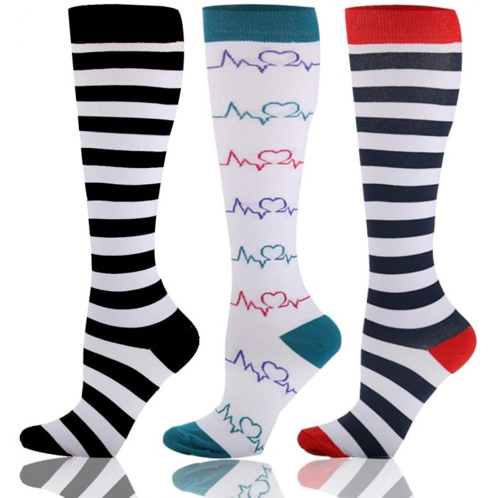 Medias de compresión elásticas unisex para exteriores, transpirables, para mujer, ideales para fitness, deporte, camping y fútbol. Protegen los pies.