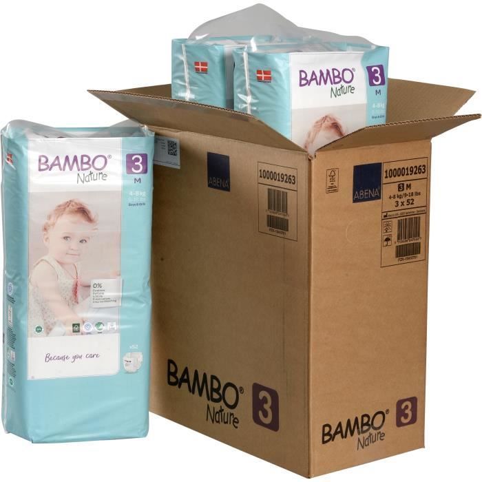 Pañales Bambo Nature Eco-Designed - Talla 3 - Caja de 156 unidades