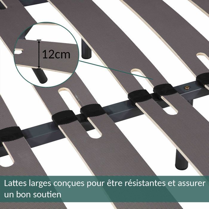 Morpholattes 90x190cm Bed Base | 5 Support Zones | Durable and Comfortable | Extra Wide Flexible Slats | Quick Assembly