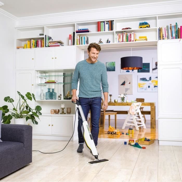 KARCHER SC 3 Upright EasyFix - Scopa a vapore - 1600W - Riscaldamento rapido in 30 secondi - Pulisce 60 m² - Elimina fino al 99,99% dei virus