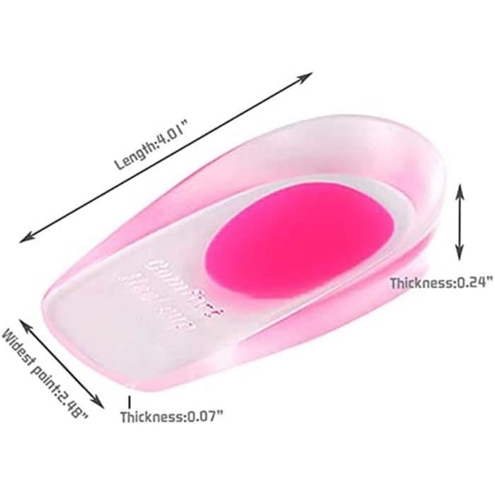 Talonnettes en Gel de Silicone - Lot de 2 Paires - Taille L - Pour Fasciite Plantaire - Couleur Bleu
