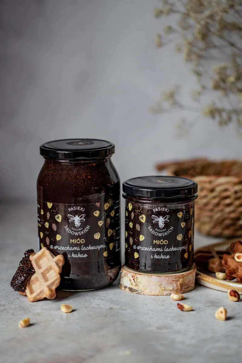 Pasieki Rodziny Sadowskich Miód z Orzechami Laskowymi i Kakao