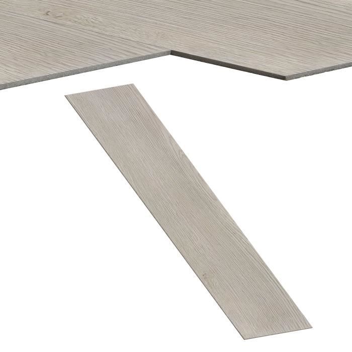 Suelo de PVC - LILIIN - Baldosas autoadhesivas - 91,44 x 15,24 cm - Impermeable - 18 piezas