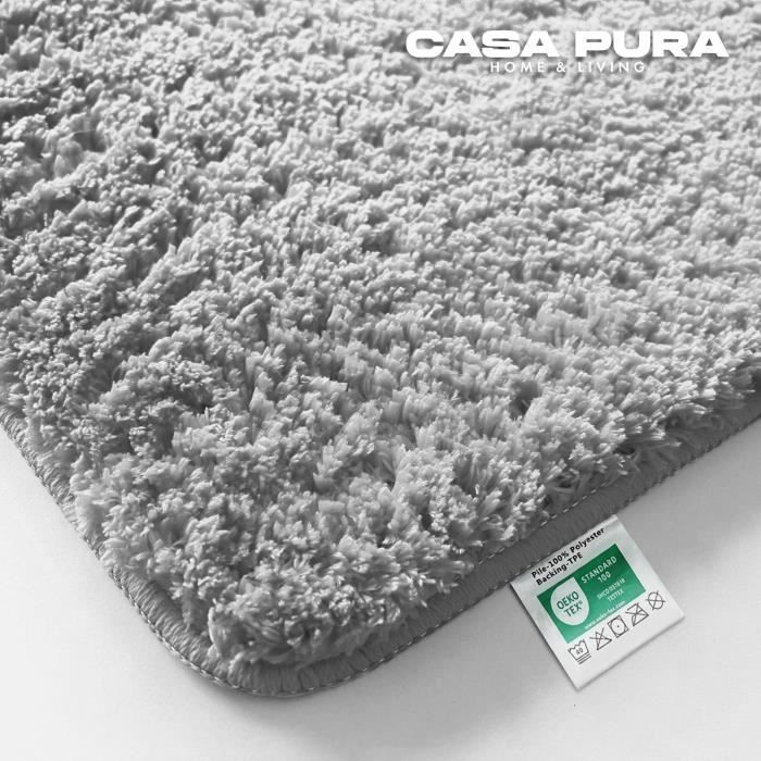 Alfombrilla de baño Sky Plain color gris plateado, 80 x 150 cm