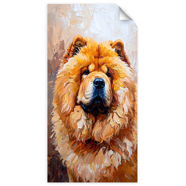 Plakat samoprzylepny do salonu Feeby Chow chow Pies Zwierzę Natura 40x80