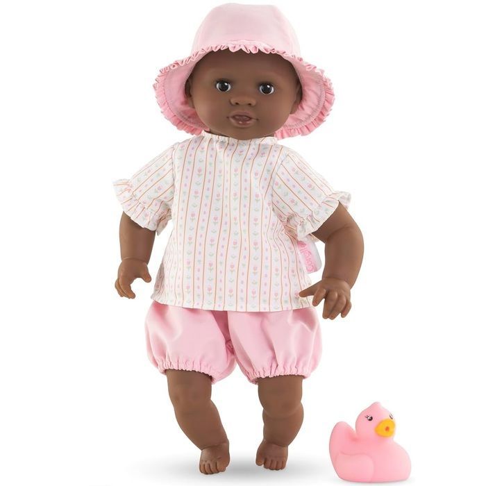 Doll - COROLLE - Alyzée Tulips Baby Bath - 30 cm - Real scented vinyl bath doll - Bath duck included