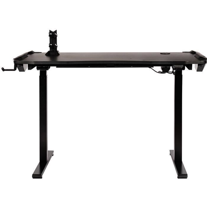 Scrivania da gaming elettrica CGM - Regolabile in altezza - Supporto per controller - Illuminazione RGB - L120xP60xA73-121 cm