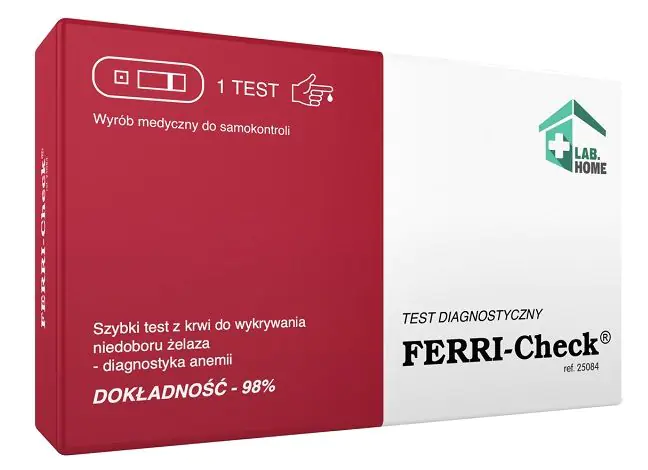 LabHome Ferri-Check, Szybki test z krwi do wykrywania niedoboru żelaza
