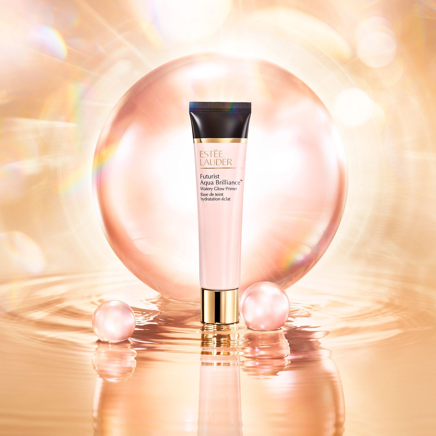 „Futurist Aqua Brilliance Watery Glow“ makiažo pagrindas Prabangūs lūpų dažai ir paruošiamieji produktai