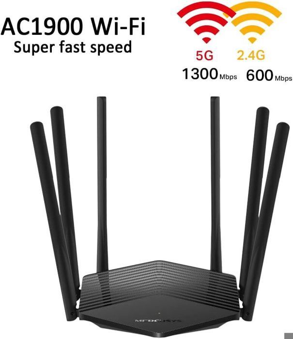 Routeur WiFI Bi-Bande AC1900Mbps - MERCUSYS MR50G - 6 antennes externes - 2 Ports LAN Gigabit + 1 Port WAN Gigabit