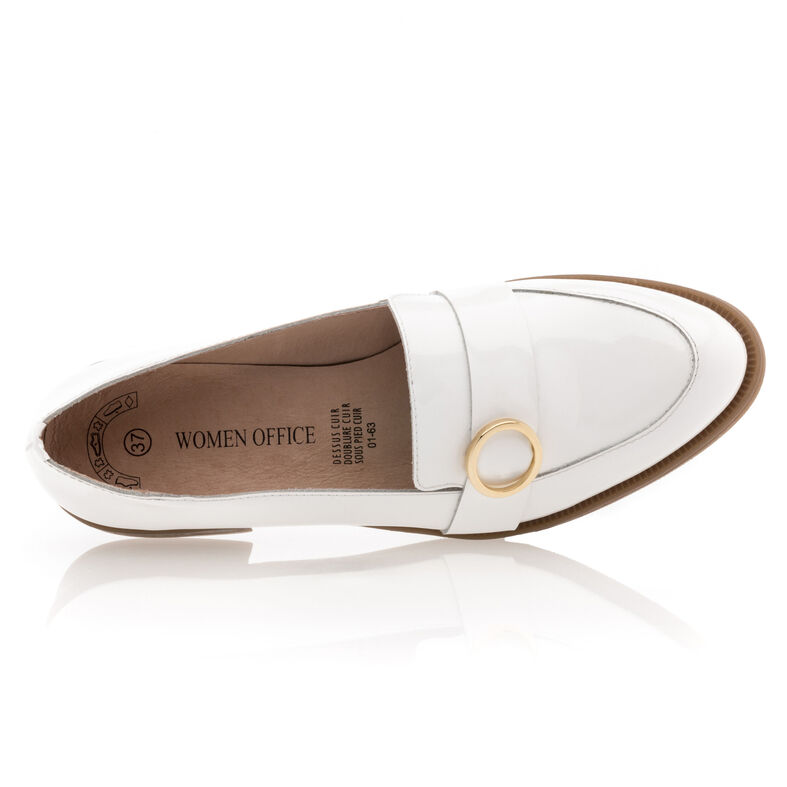Hvite loafers/båtsko til dame