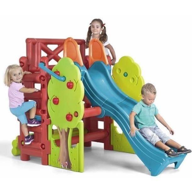 Spielplatz La Maison des Bois – FEBER – Rutsche und Sandkasten aus UV-beständigem Kunststoff