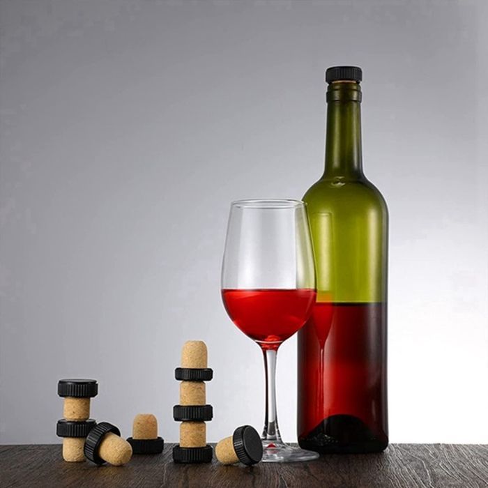 50 tapones de corcho para vino, tapones de degustación, tapones de vino en forma de T con tapa de plástico.