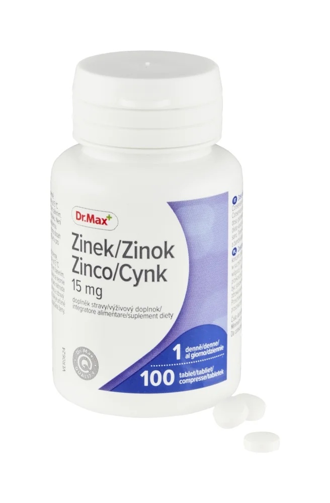 DR. MAX Dr. Max Zinc 15Mg 100Tbl Uztura bagātinātājs ar cinku