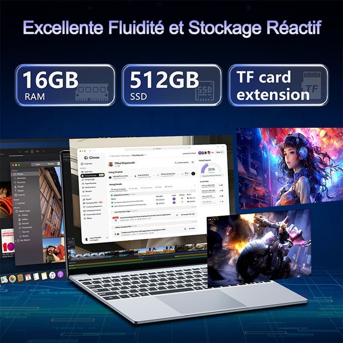 Laptop, Core i5-7Y54 (Up to 3.2 GHz), 16GB RAM, 512GB SSD, 15.6