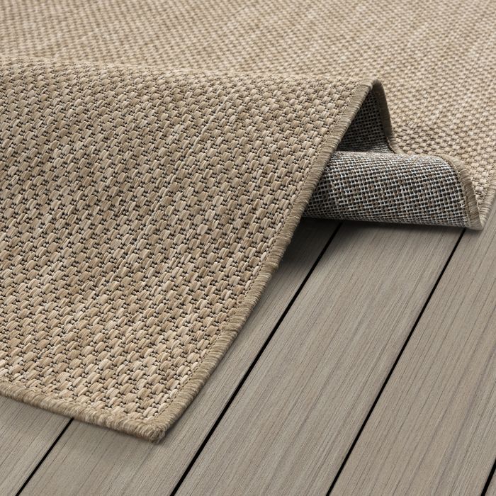 Mistra-Teppich – robuster, moderner, wetter- und UV-beständiger Outdoor-Teppich, Natur, 80 x 200 cm (1)
