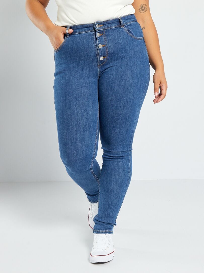 Spodnie Skinny Stretch - 5 kieszeni - L30 - NIEBIESKIE